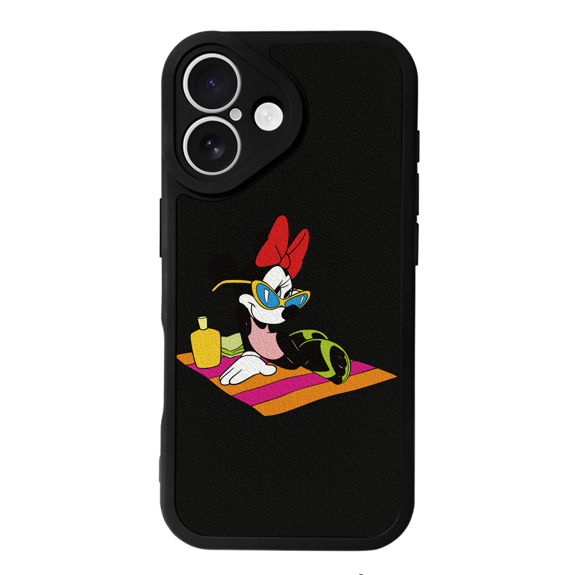 （画像用） ミッキーマウス Mickey Mouse 【iPhone 16シリーズ対応】シリコンスマホケース（レザー調） 材質：シリコン